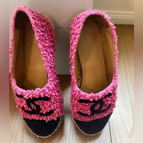 Chanel Espadrilles Pink /Navy Terry as 35/5 RARE! Authentic - Picture 2 of 12
